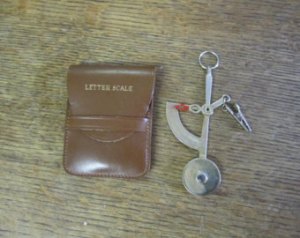 Mini postal scale of the type my father would have used